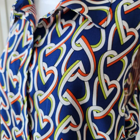 CAbi Amour Shirt Dress Duster Tunic Heart Graphic Sleeveless Button Down Large - Picture 4 of 14